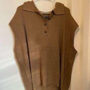Shein brown sweater vest button up